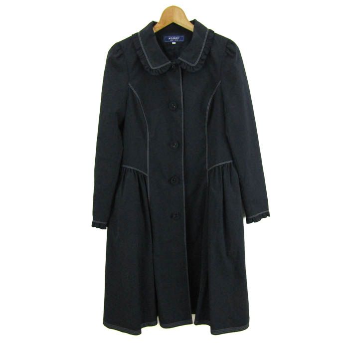 エムズグレイシー ステンカラーコート ブランド アウター 日本製 レディース 40サイズ ネイビー M'S GRACY 【】