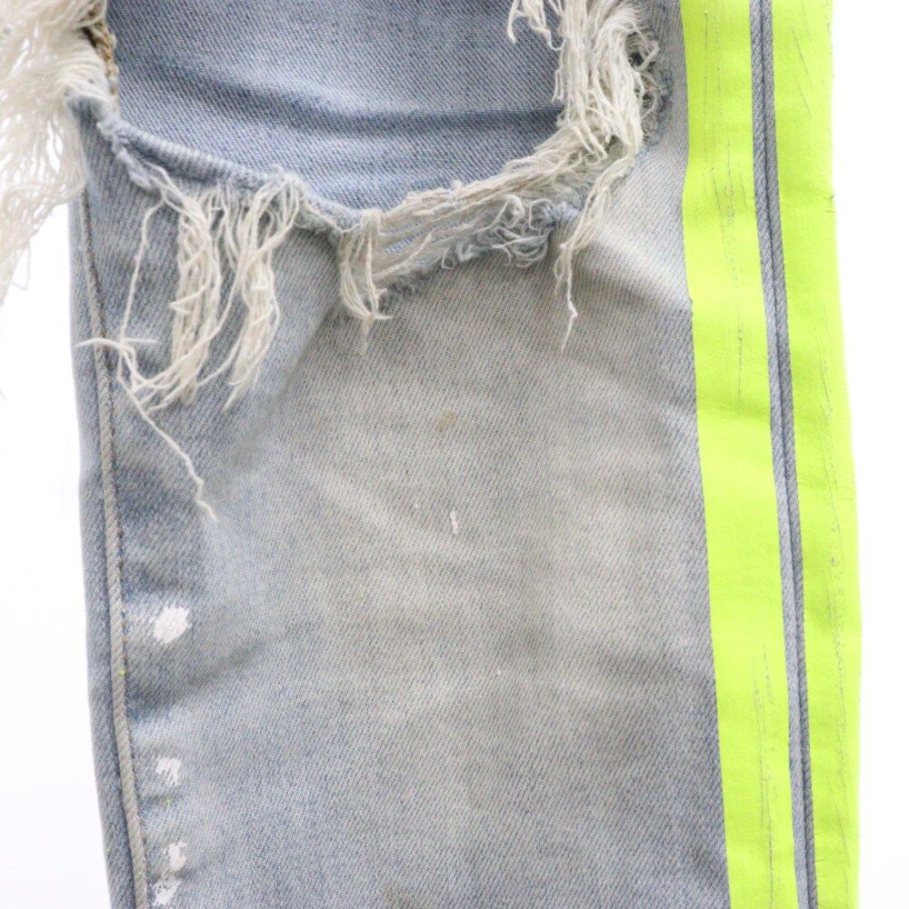 AMIRI (アミリ) サイドラインダメージ加工スキニーデニムパンツ
