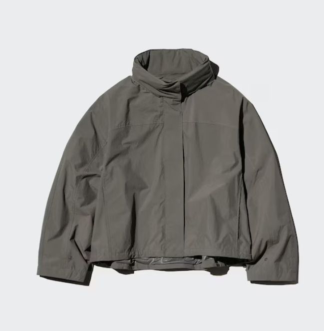 ユニクロ WIND AND WISH ブロック スタンド ブルゾン 56 オリーブ カーキ M