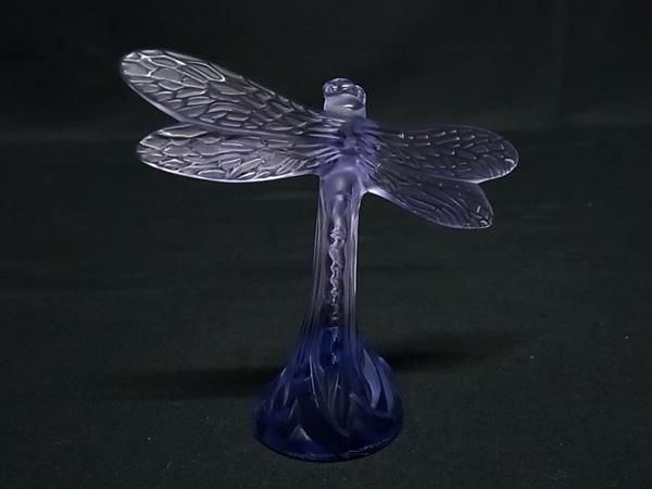 ◆ LALIQUE ラリック◆クリスタル置物 トンボ クリアパープル □新品□未使用□ LALIQUE ラリック トンボ オブジェ 置物