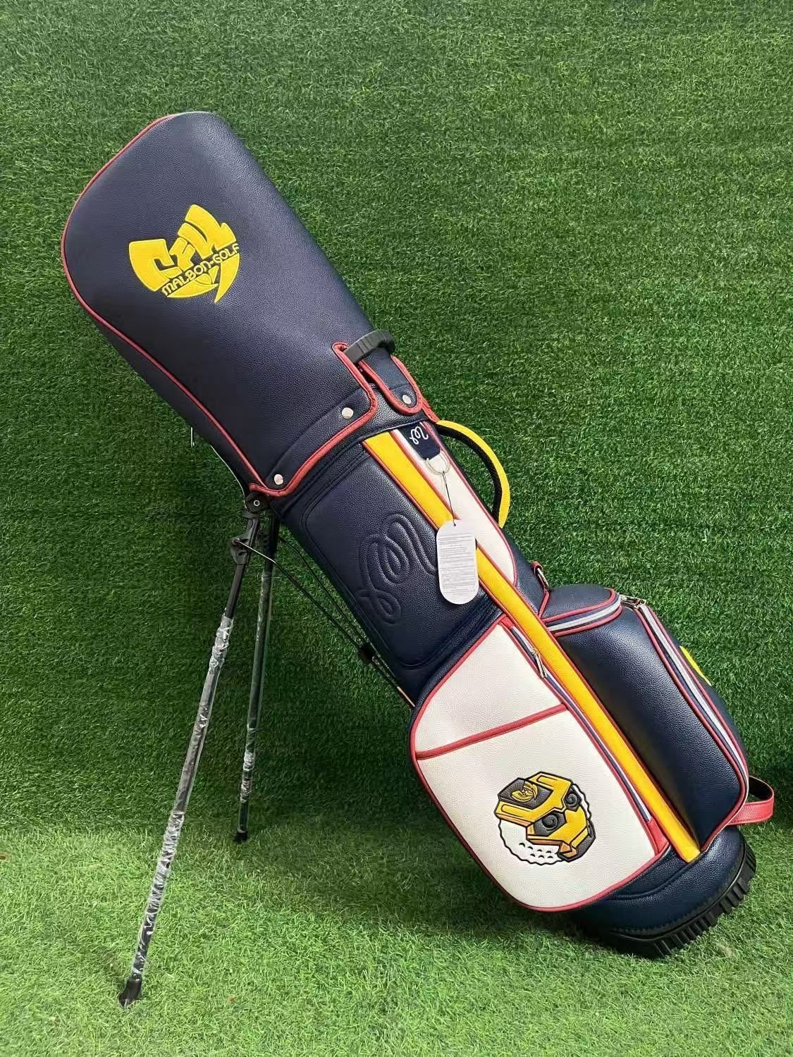 2025年新作 マルボンゴルフ キャディバッグ malbon golf 茶色 2025年 マルボンゴルフ キャディバッグ golf 茶色 MALBON GOLF