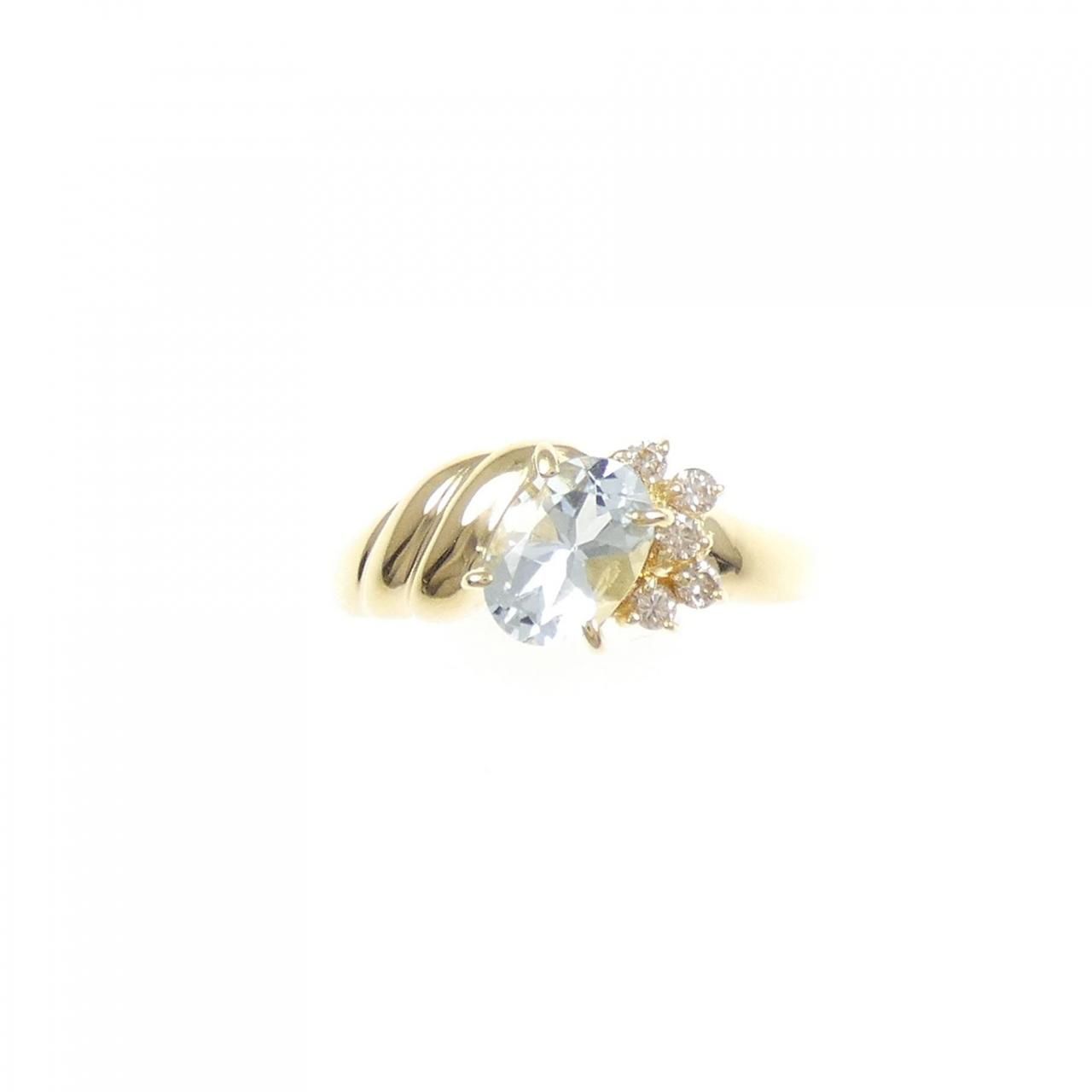 K18YG アクアマリン リング 0.67CT
