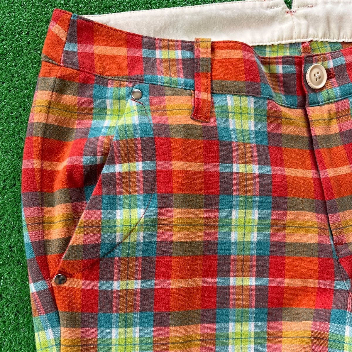 PEARLY GATES パーリーゲイツ チェック柄 コットン混 速乾性