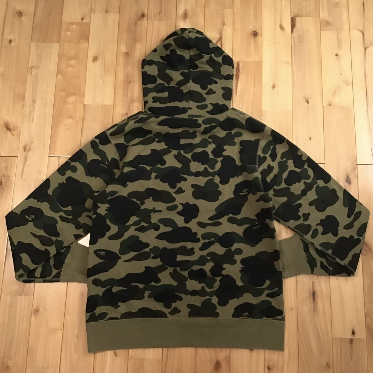 ☆XL☆ カレッジロゴ 1st camo green プルオーバー パーカー a bathing 