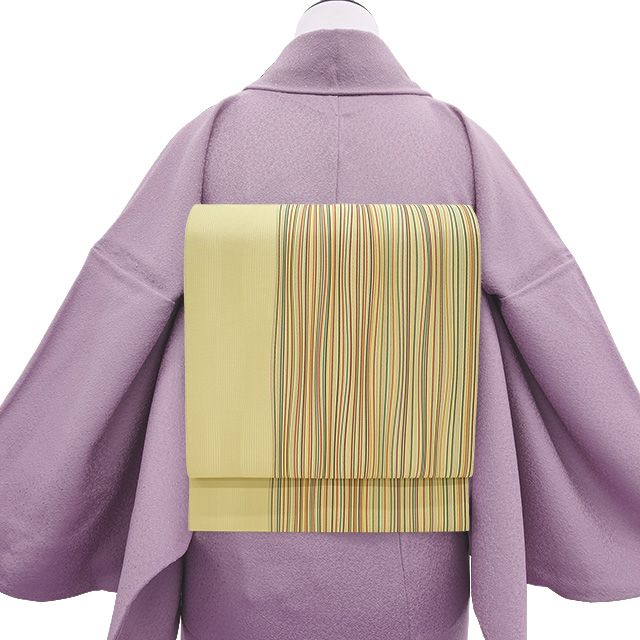 中古】 名古屋帯 リサイクル 本場筑前博多織 長尺 全通 八寸 薄木蘭色