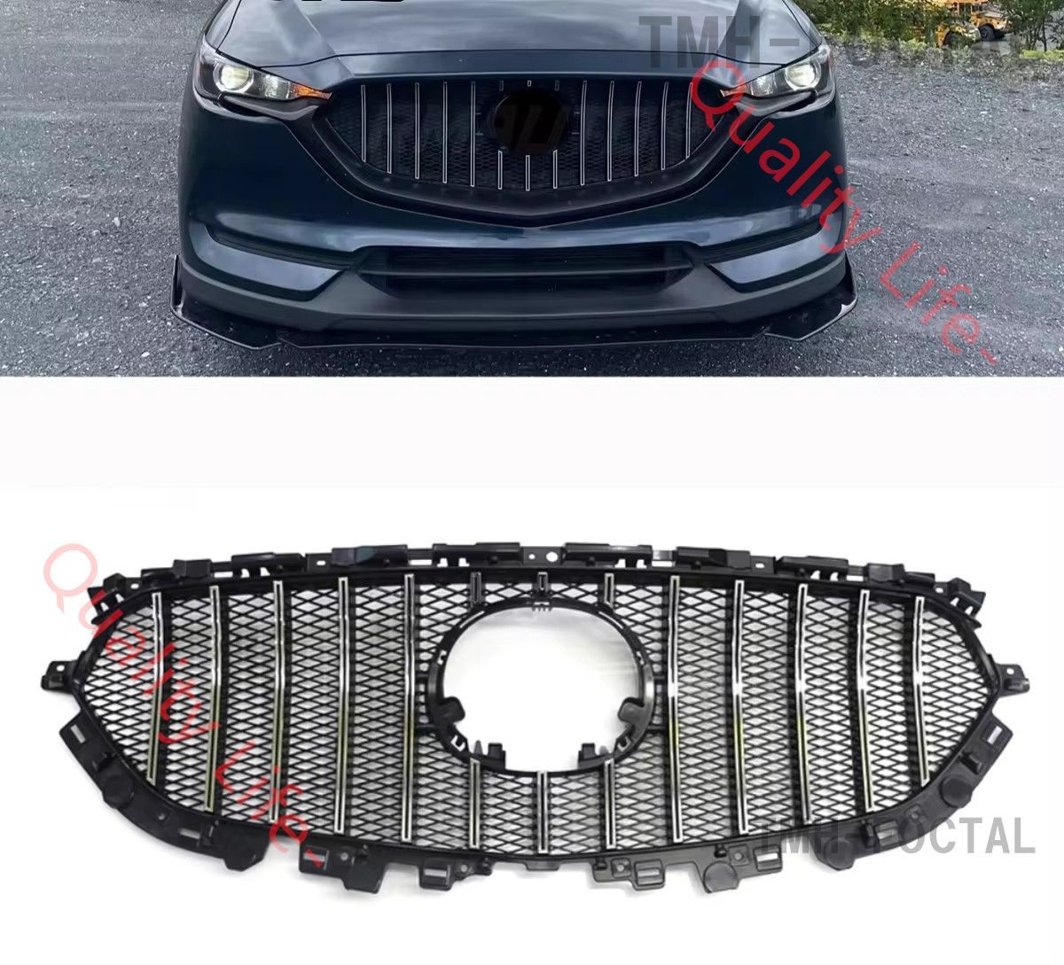 マツダ CX-5 CX-8 KF KG フロントグリル フロントバンパー シグネチャーウイング シルバーメッキ スポイラー CX5CX8