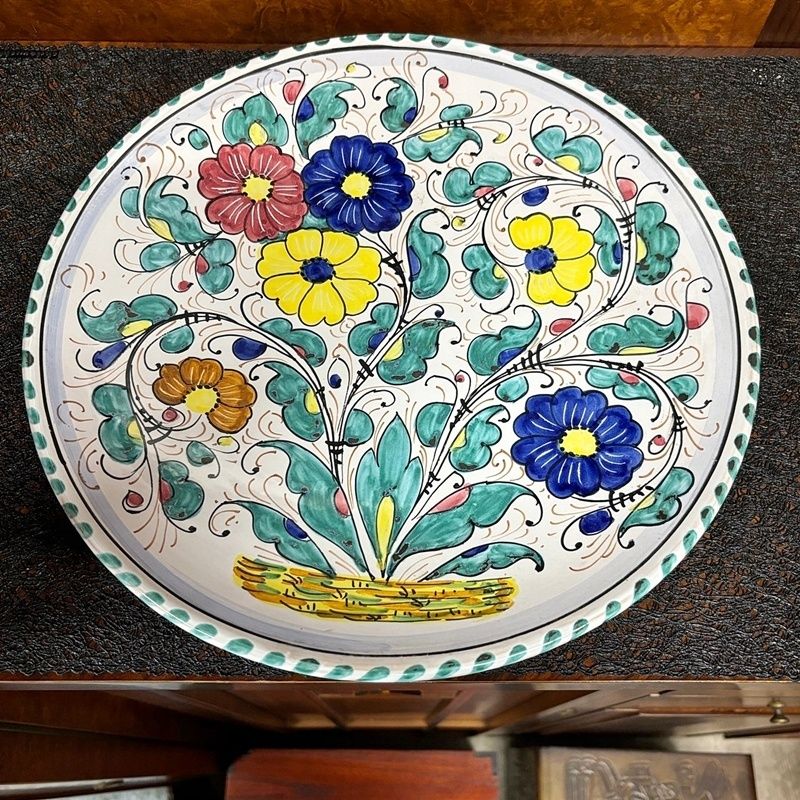 イタリア雑貨・大皿・飾皿【デルータ　ミラノ　シチリア　マヨルカ焼き　高級絵皿】 イタリア雑貨・大皿・飾皿【デルータ ミラノ シチリア マヨルカ