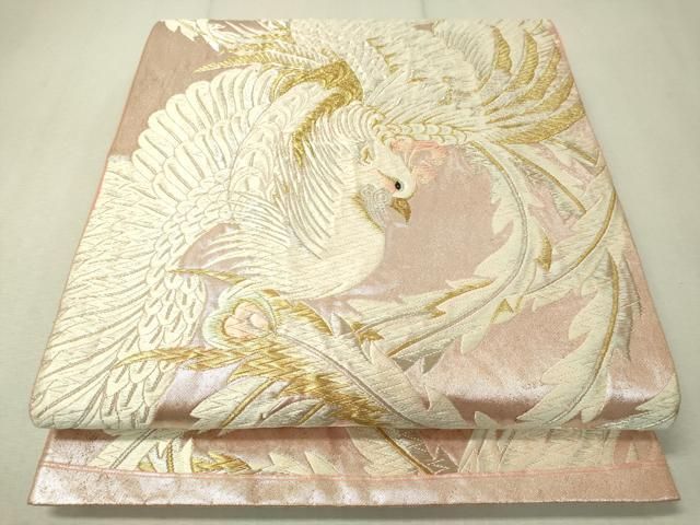 平和屋着物▽六通柄袋帯 唐織 鳳凰文 金銀糸 正絹 逸品