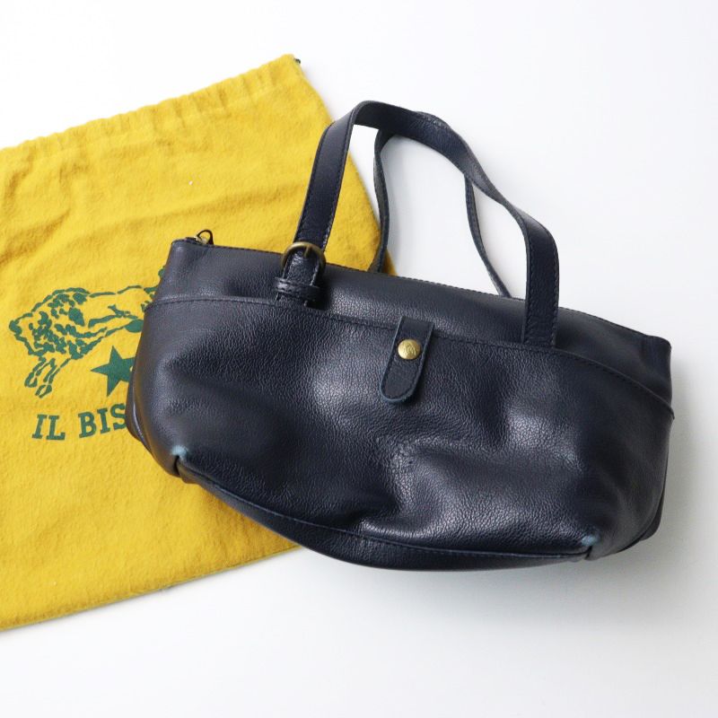 イルビゾンテ IL BISONTE レザー トートバッグ /ネイビー ハンドバッグ