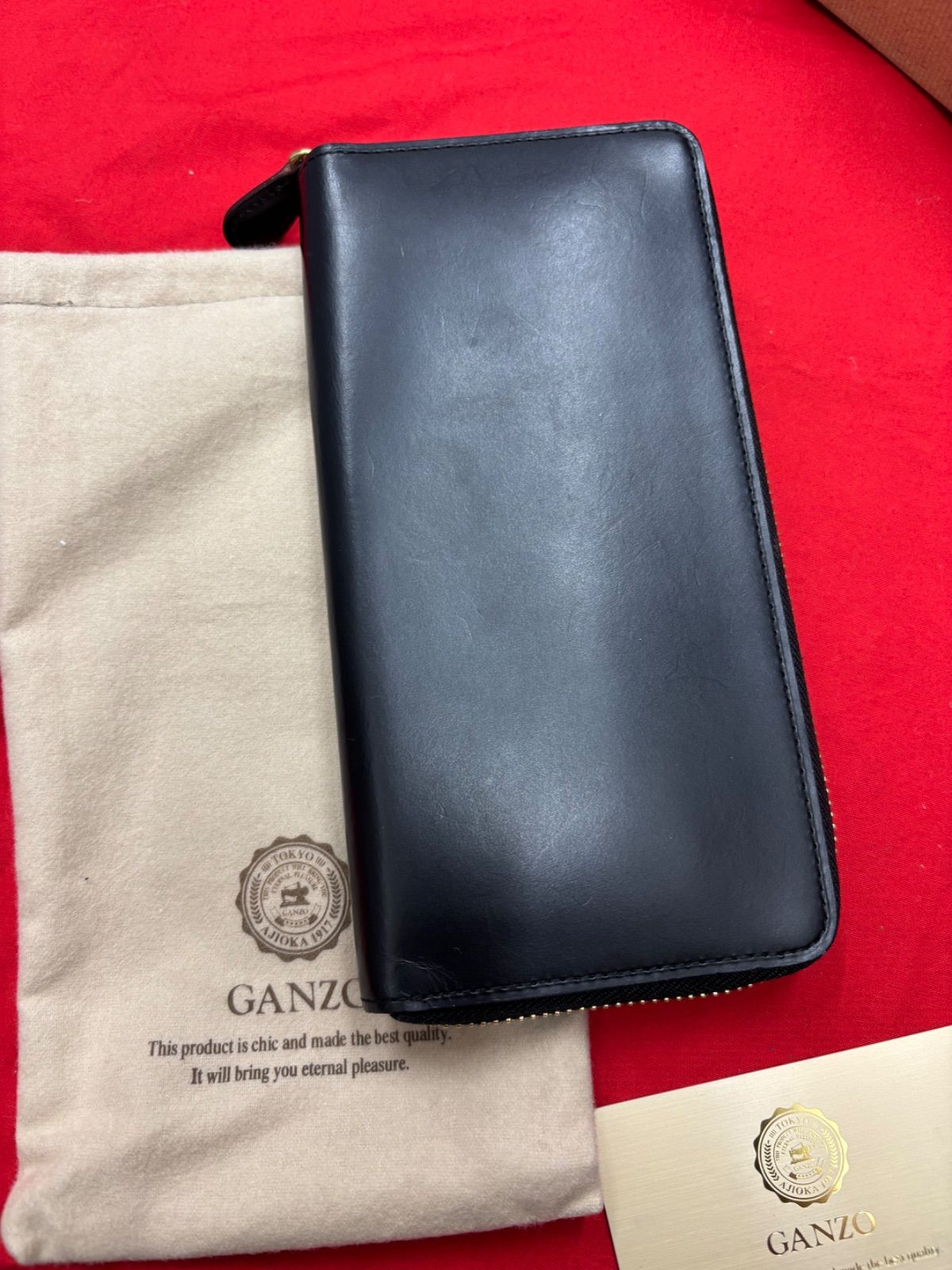 GANZO 長財布 57239 黒 ラウンドファスナー ガンゾ シン