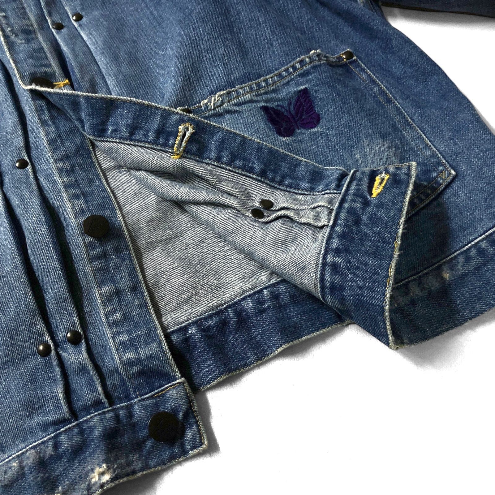 NewJeansヘリン着用ニードルス　ジャケットのみ 美品】Needles ニードルズ Papillon Patches Jean Jacket KP142