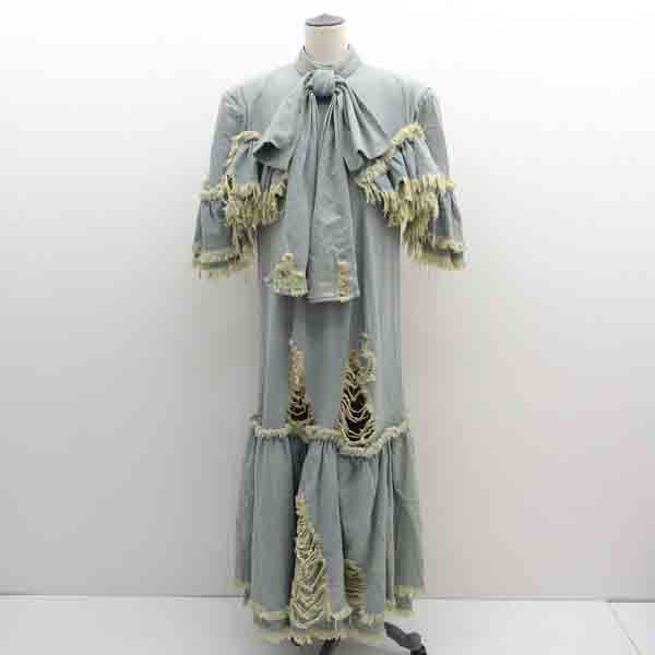 neith. ネイス ◆デニムドレス ワンピース リボン付き ブルー フリー 1002-41010 レディース ガールズ LADY 女性 婦人 レディースファッション