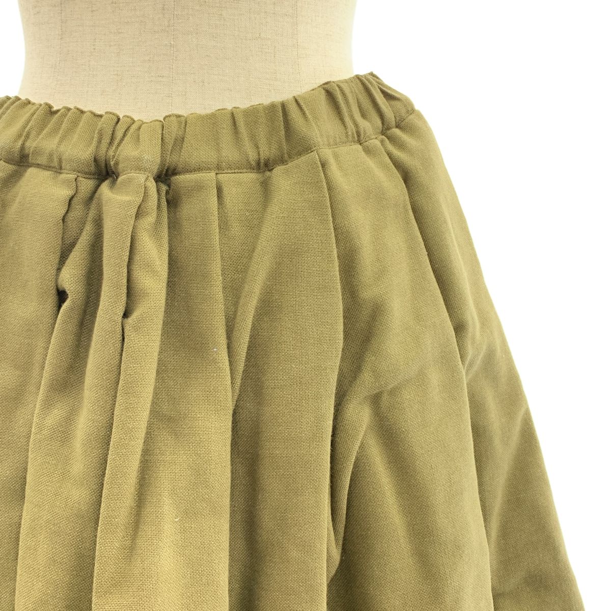 COMME des GARCONS コムデギャルソン 2017AW コットン ポリエステル 中綿 ドローストリング ボリューム スカート S カーキ レディース