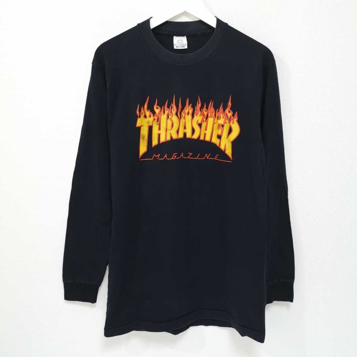 90s THRASHER スラッシャー FLAME ロンT Tシャツ USA製 - NEGGYCMART