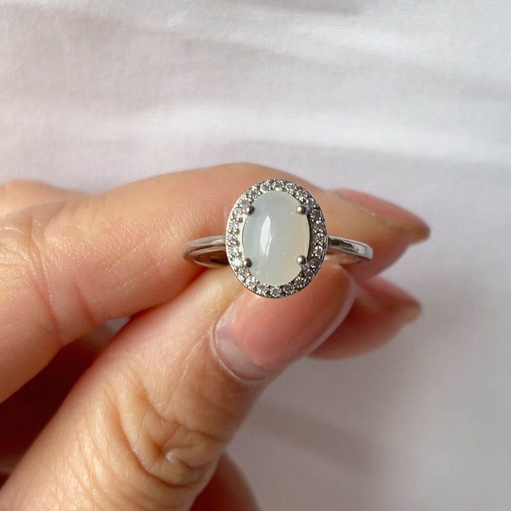 新入荷】本翡翠保証！天然翡翠リング S925シルバー リングサイズ調節可