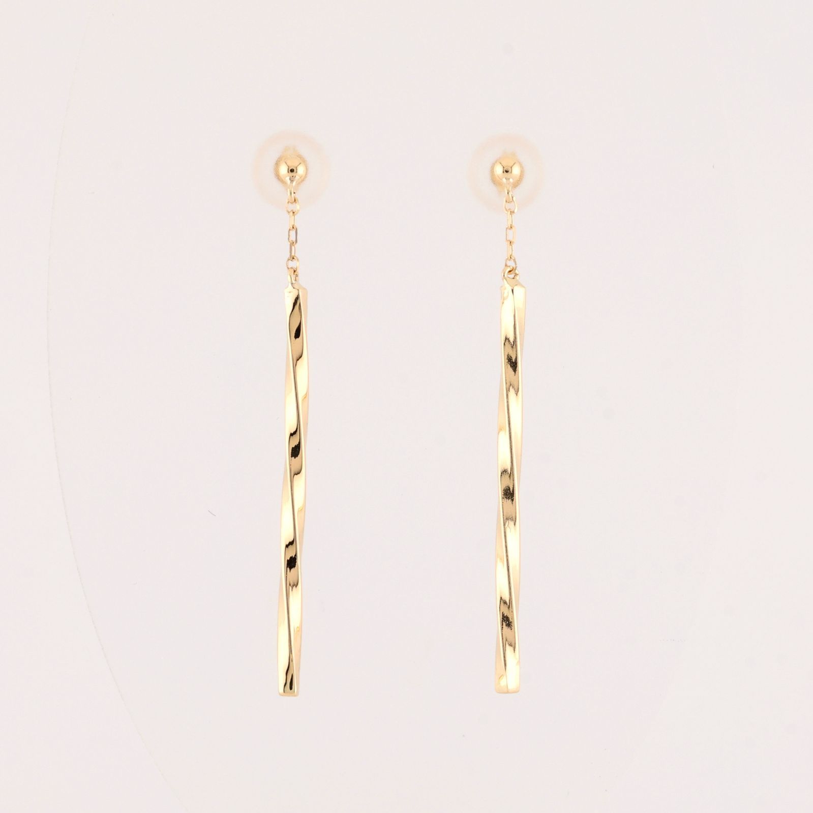 参考定価56 120円 K18 ゴールド 地金 セット ピアス ジュエリー デザイナーズ ツイストバーデザイン ロング リボンケース付き