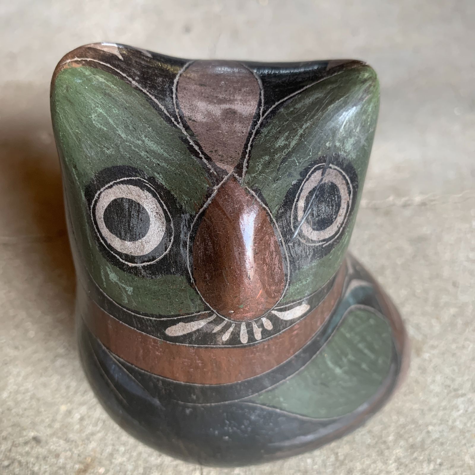 メキシコ ヴィンテージ フクロウ オアハカ 置物 オブジェ フォークアート 工芸品 |HM-0141