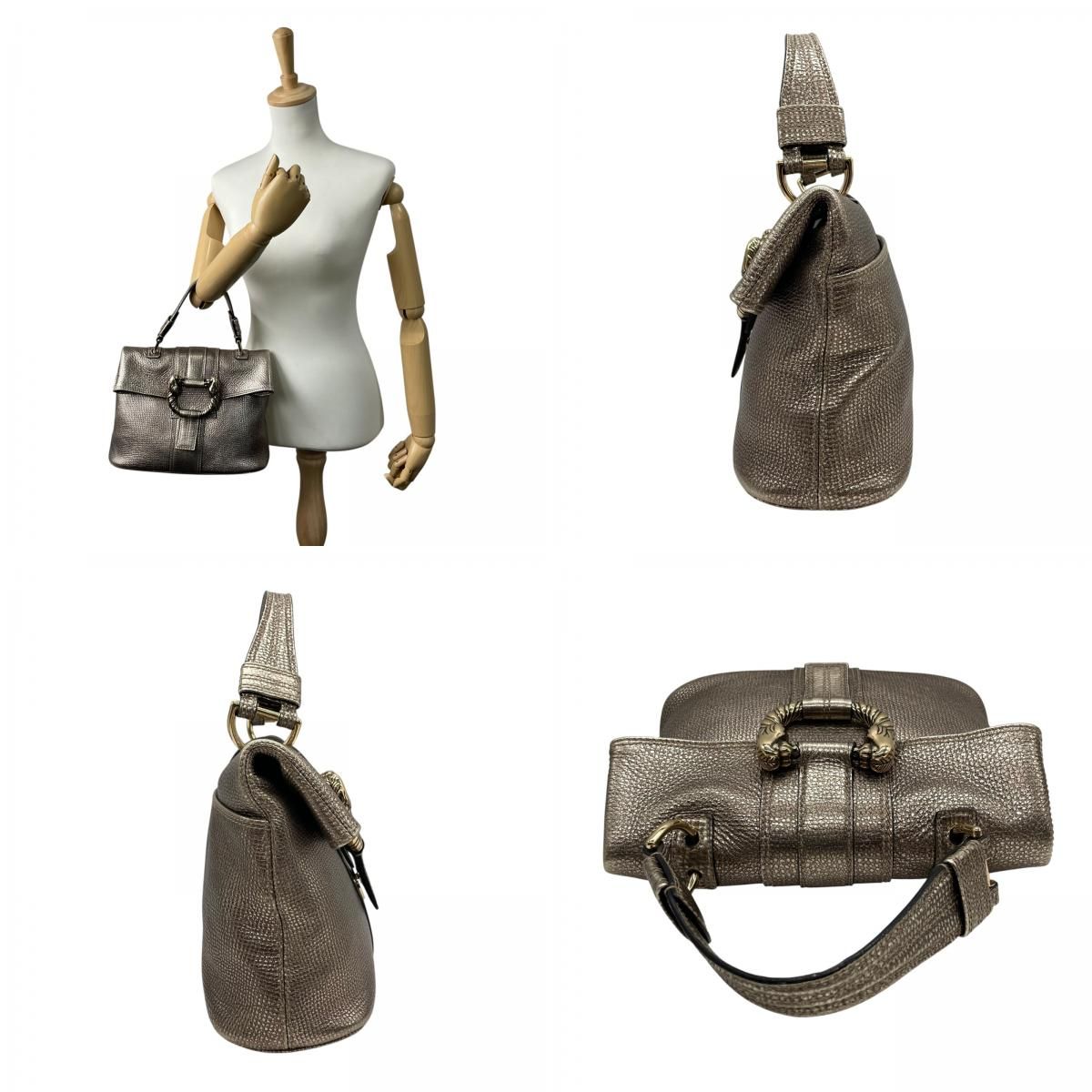 美品 BVLGARI ブルガリ レオーニ 2way ハンドバッグ ショルダー