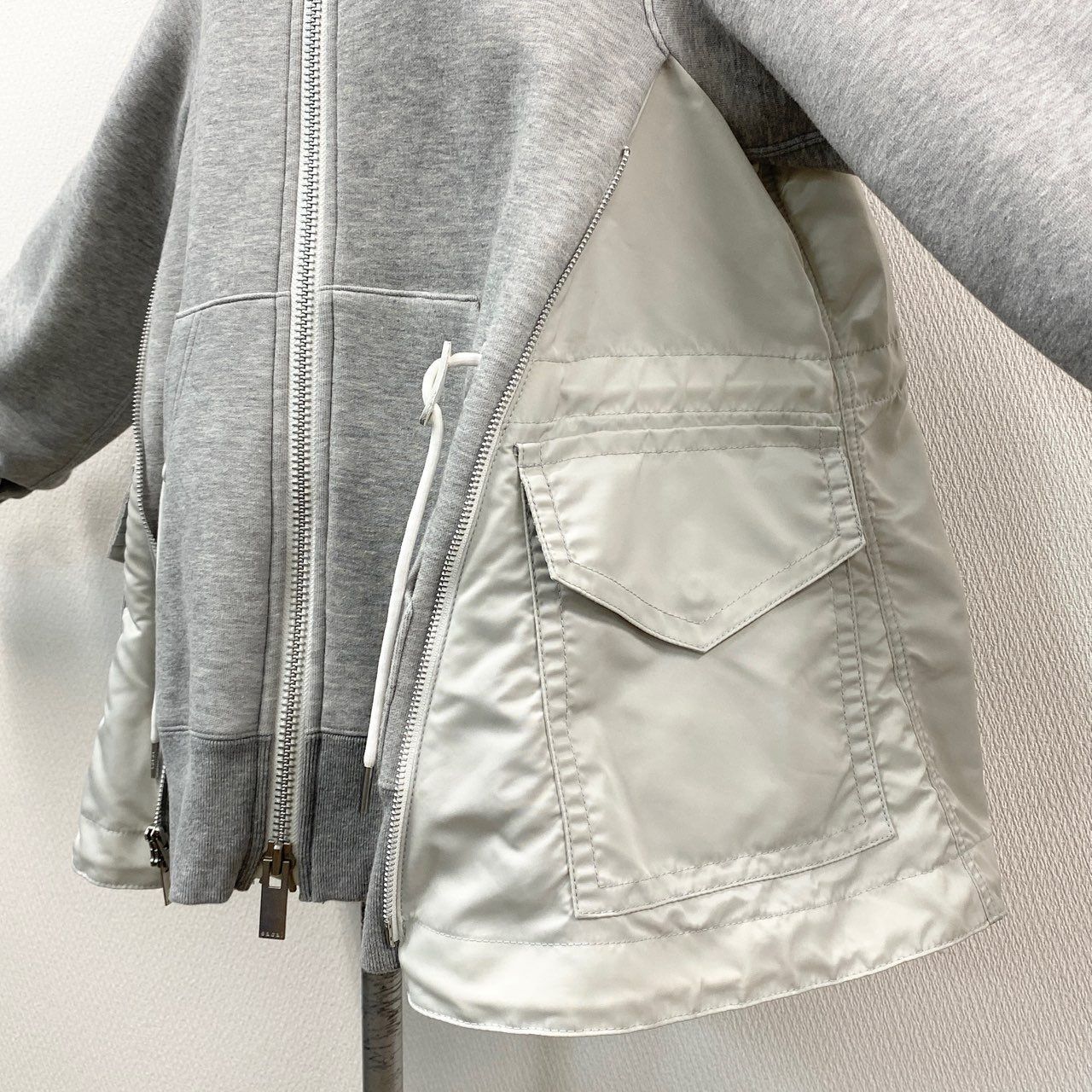 56l18 sacai サカイ Sponge Sweat × MA-1 Zip Up Hoodie ドッキング 