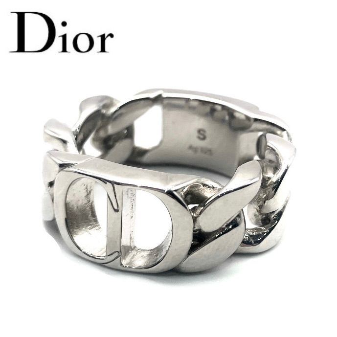 DIOR ディオール チェーンリンク リング オブリーク シルバー 925 S