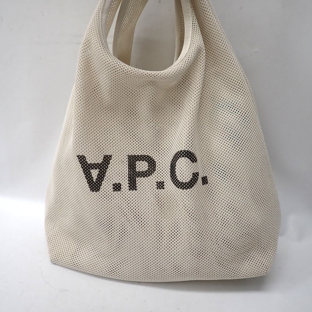 【中古】A.P.C. アーペーセー メッシュ トートバッグ Ft1279421 アーペーセー トートバッグ メッシュ ロゴ ホワイト