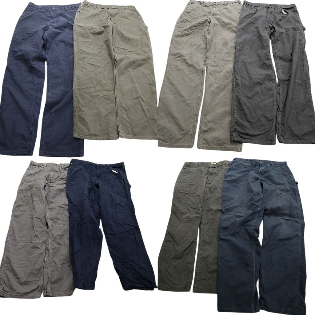 古着卸 カーハート Carhartt ダック ペインター パンツ 8枚セット メンズ 38 |40 ワイドパンツ ワーク 古着 NA5415
