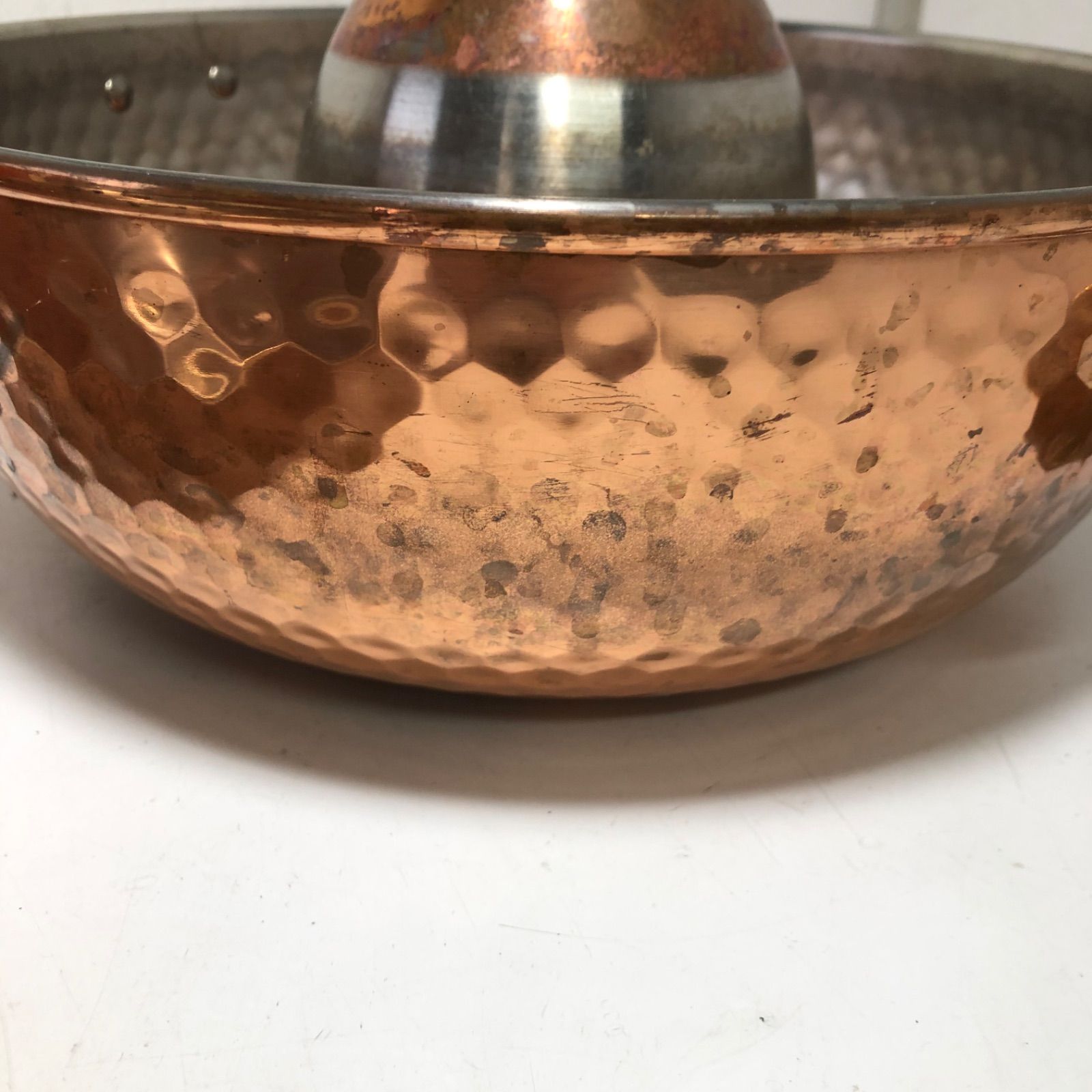 ☆COPPER 100 HOME WARE 銅製 鎚目入り しゃぶしゃぶ鍋 26cm 箱入り S