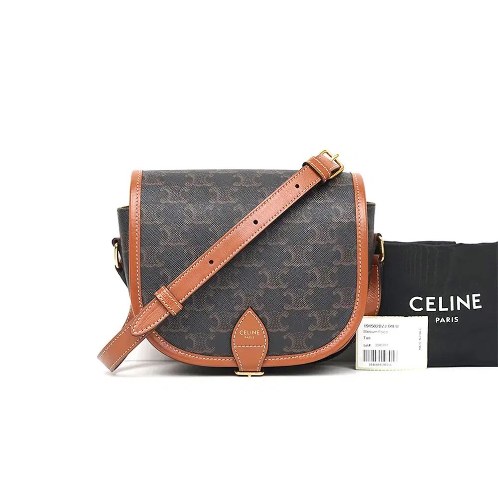 CELINE ミディアムフォルコバックトリオンフキャンバスタン