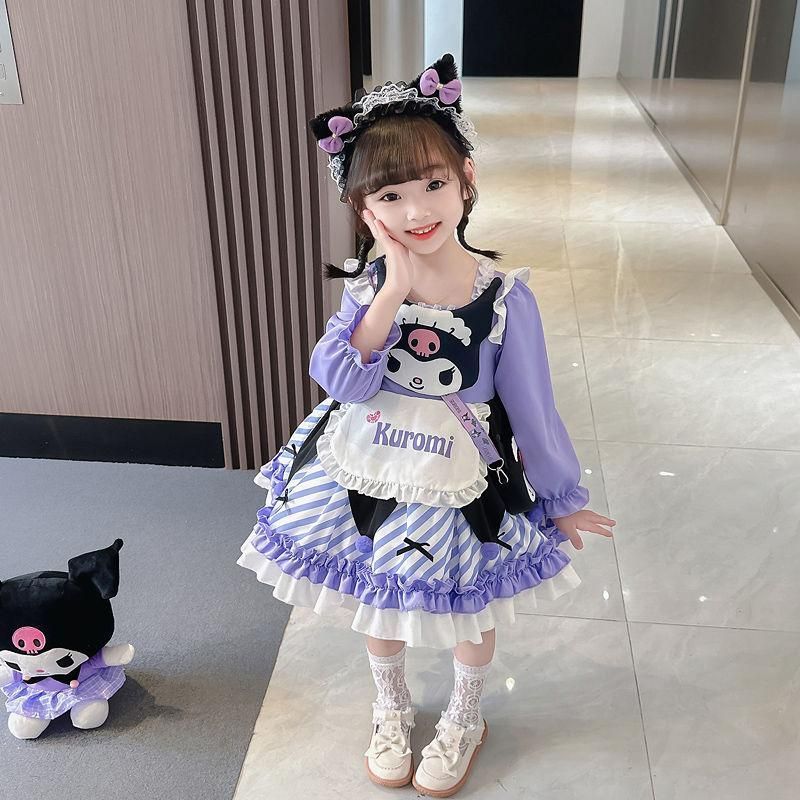 ❤️クロミ コスプレ衣装 ドレス セット 子供 子供用 紫 ロリータ 長袖