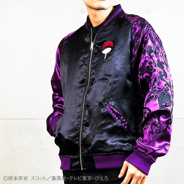 完売品 ナルト スカジャン リバーシブル XL 300着限定 サスケ 風神雷神 ナルト×朧(おぼろ) コラボ サテン スカジャン 華鳥風月 9001823