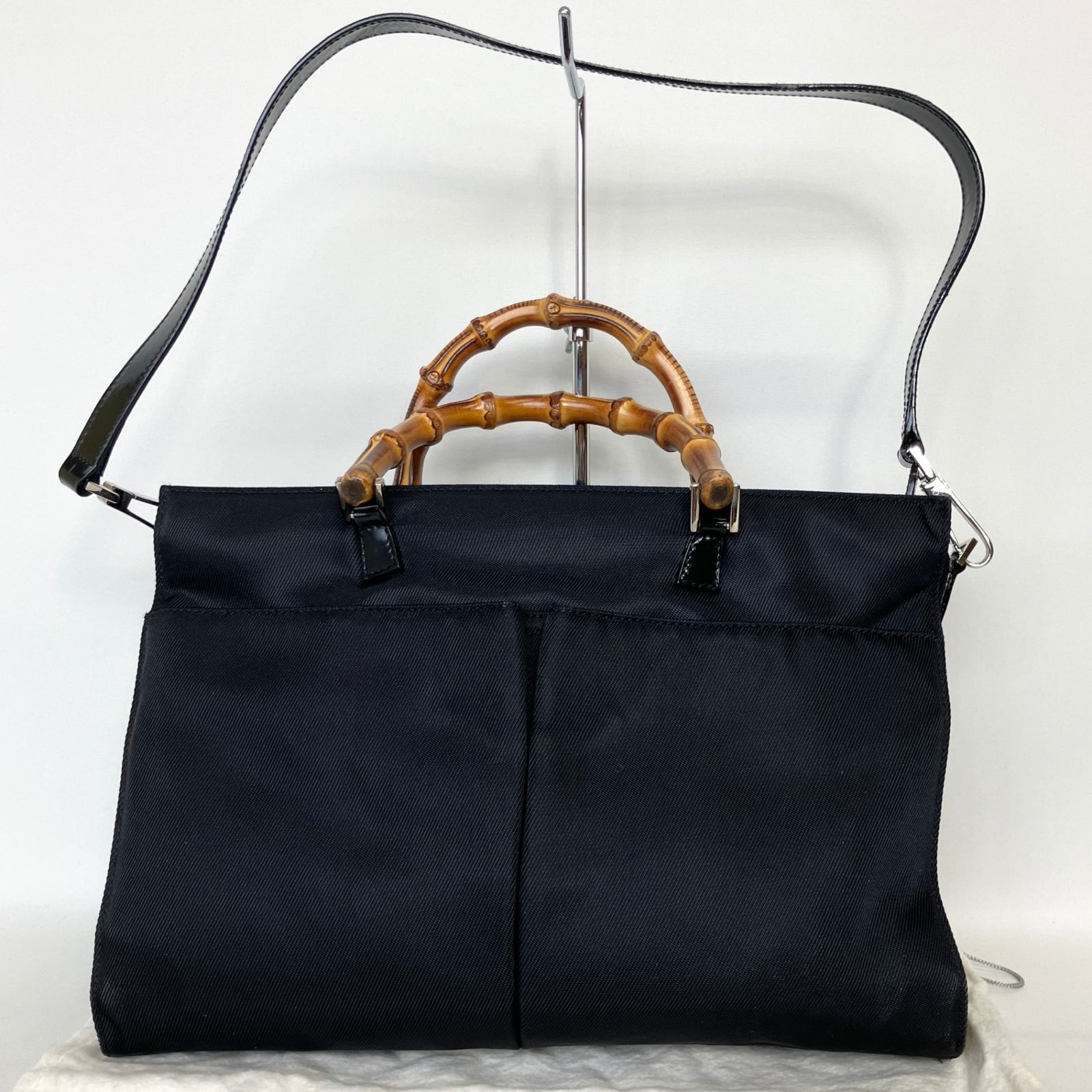 2409-104｜美品｜グッチ バンブー 2WAY トートバッグ ブラック - メルカリ