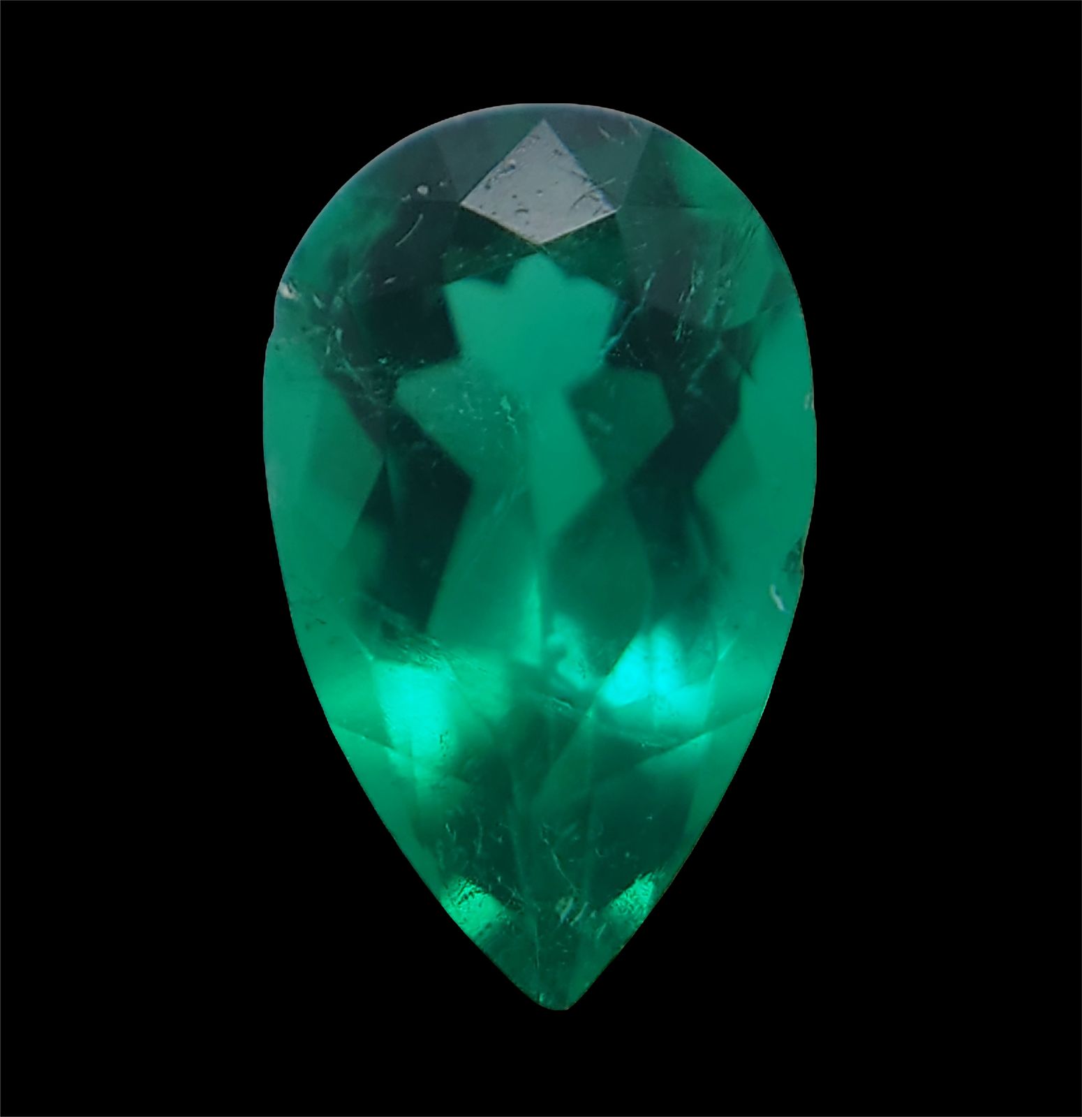 天然エメラルド ルース 0.476ct ペアシェイプ ジェムリサーチジャパン 