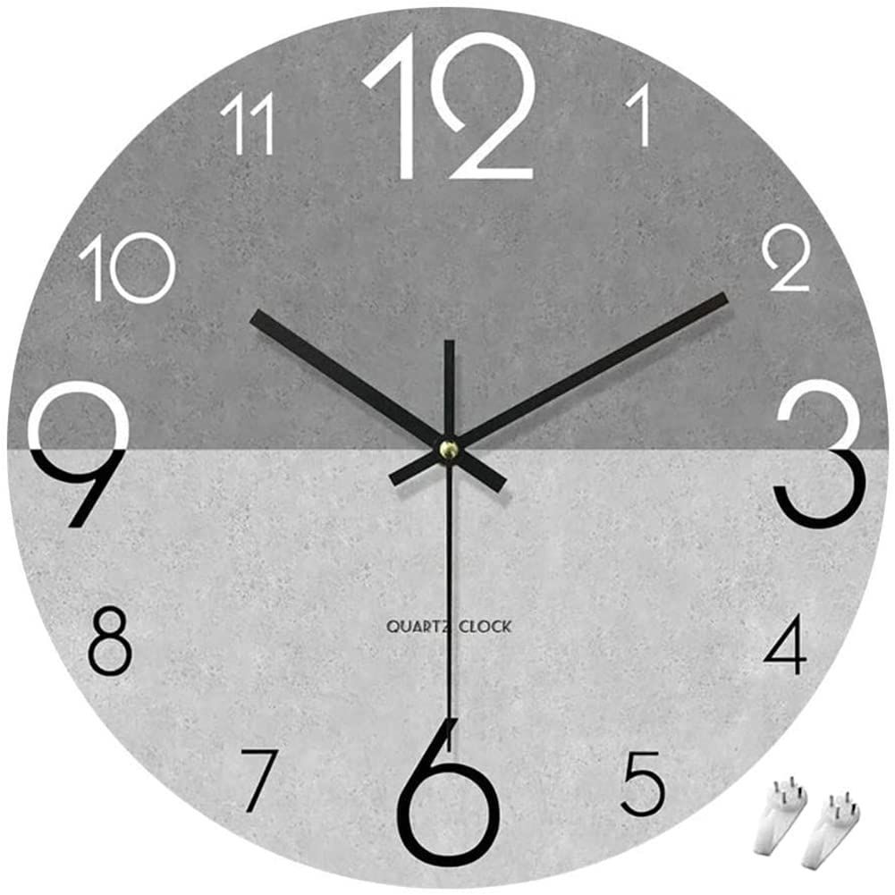 Color グレー_Size 14インチ PFLife 掛け時計 おしゃれ 北欧 連続秒針 静音 壁掛け時計 グレー 14 インチ