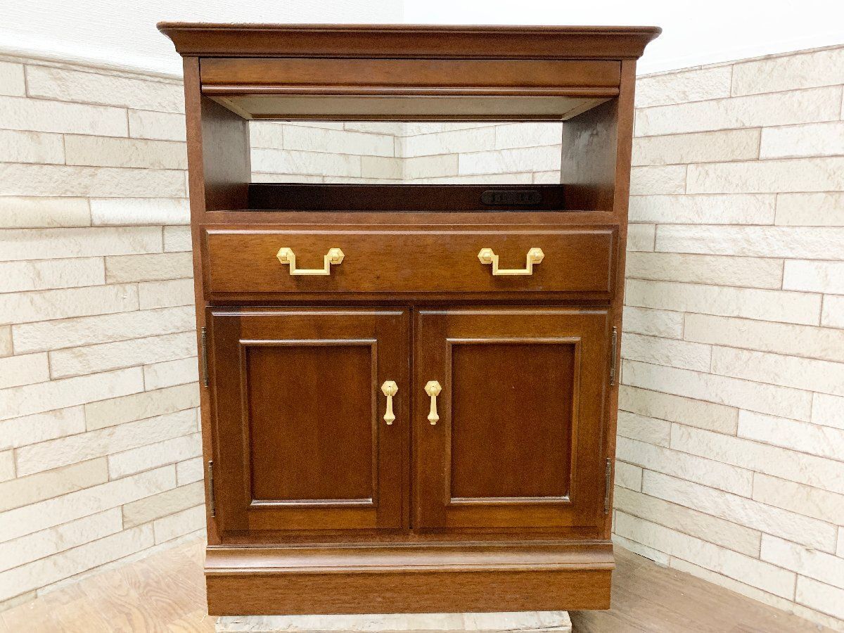 マルニ木工 maruni 地中海シリーズ 電話台 サイドラック リビング収納 木製 FAX台 通電 済み テレフォンラック 畑1085