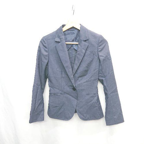 極美品✨THE SUIT COMPANY セットアップ　スーツ　高級　ブルー　S 4S CROSS】【年間】セットアップジャケット/グレー×カルゼ