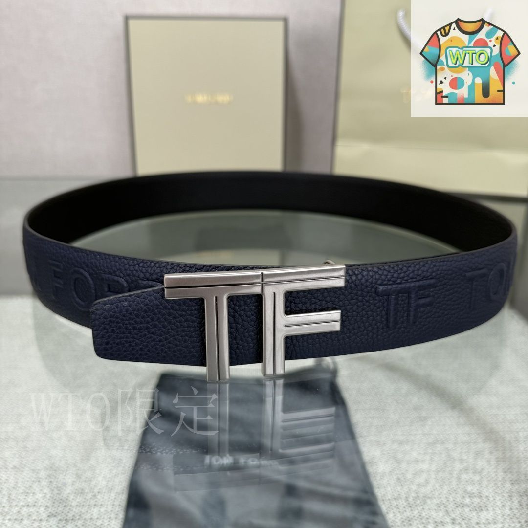【新品】Tom Ford デザインバックル レザーベルト 新品】Tom Ford デザインバックル レザーベルト