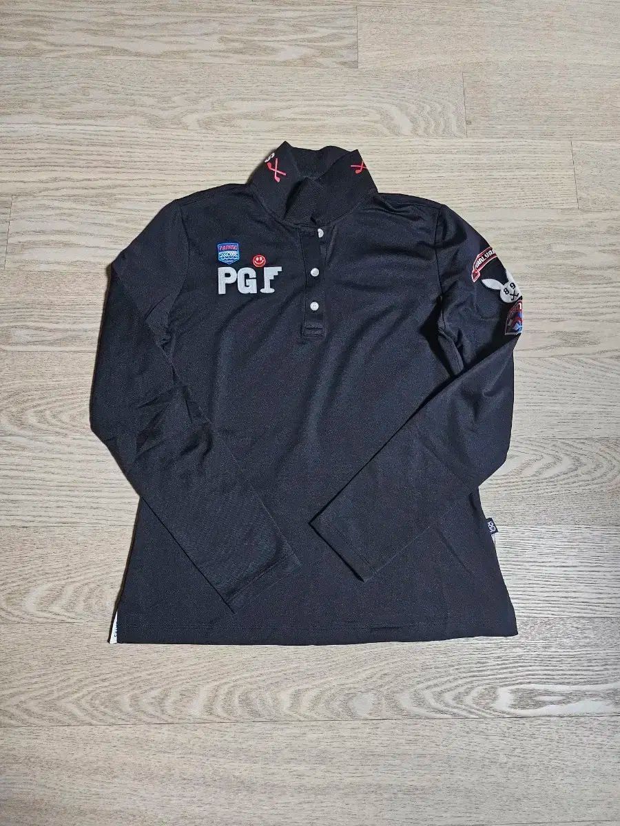 PGI ブラック ゴルフウェア 長袖 Tシャツ 1