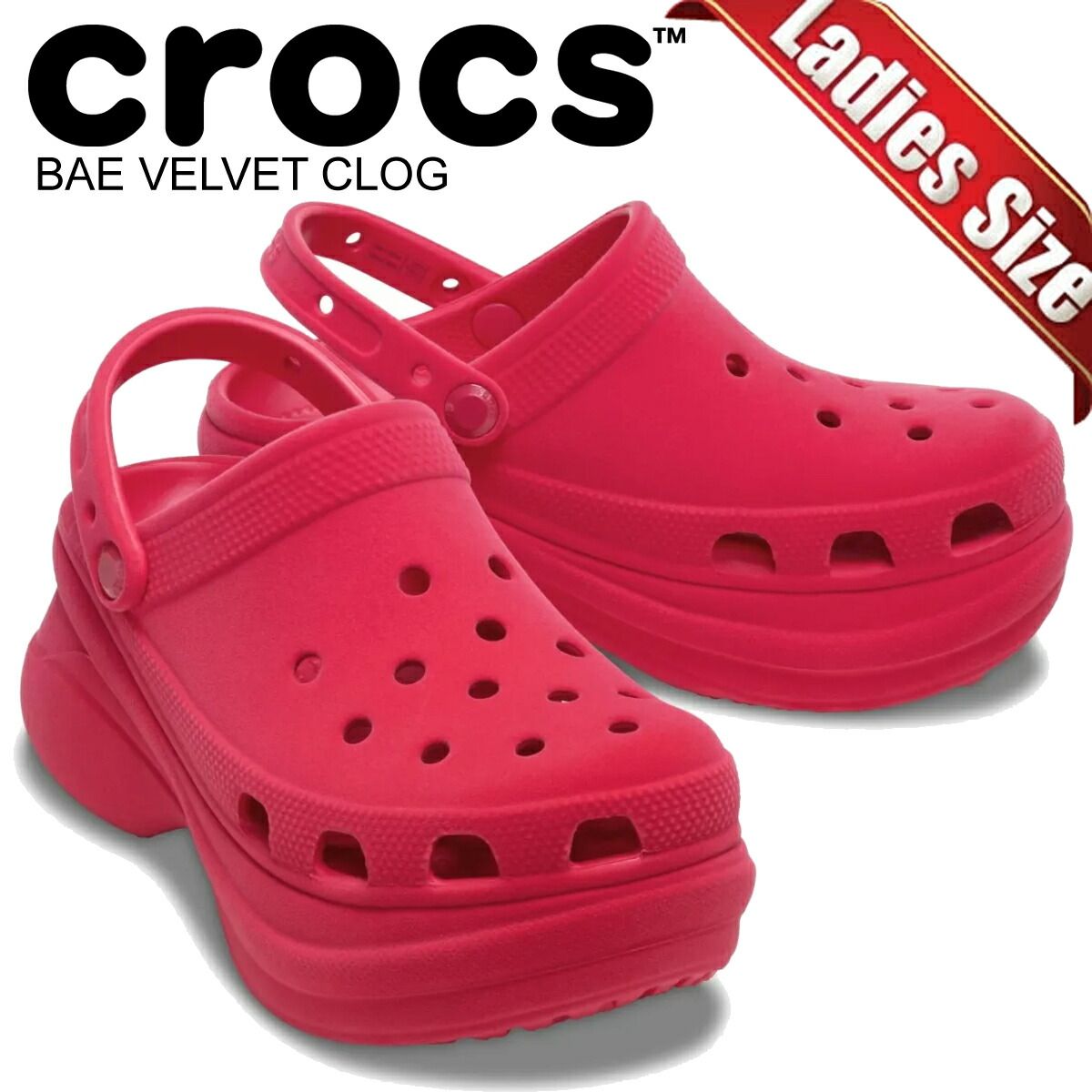 クロックス ベイ ベルベット クロッグ デジタル ラズベリー crocs BAE VELVET CLOG DIGITAL RASPBERRY 211919-7aq 靴 サンダル レディース ウィメンズ