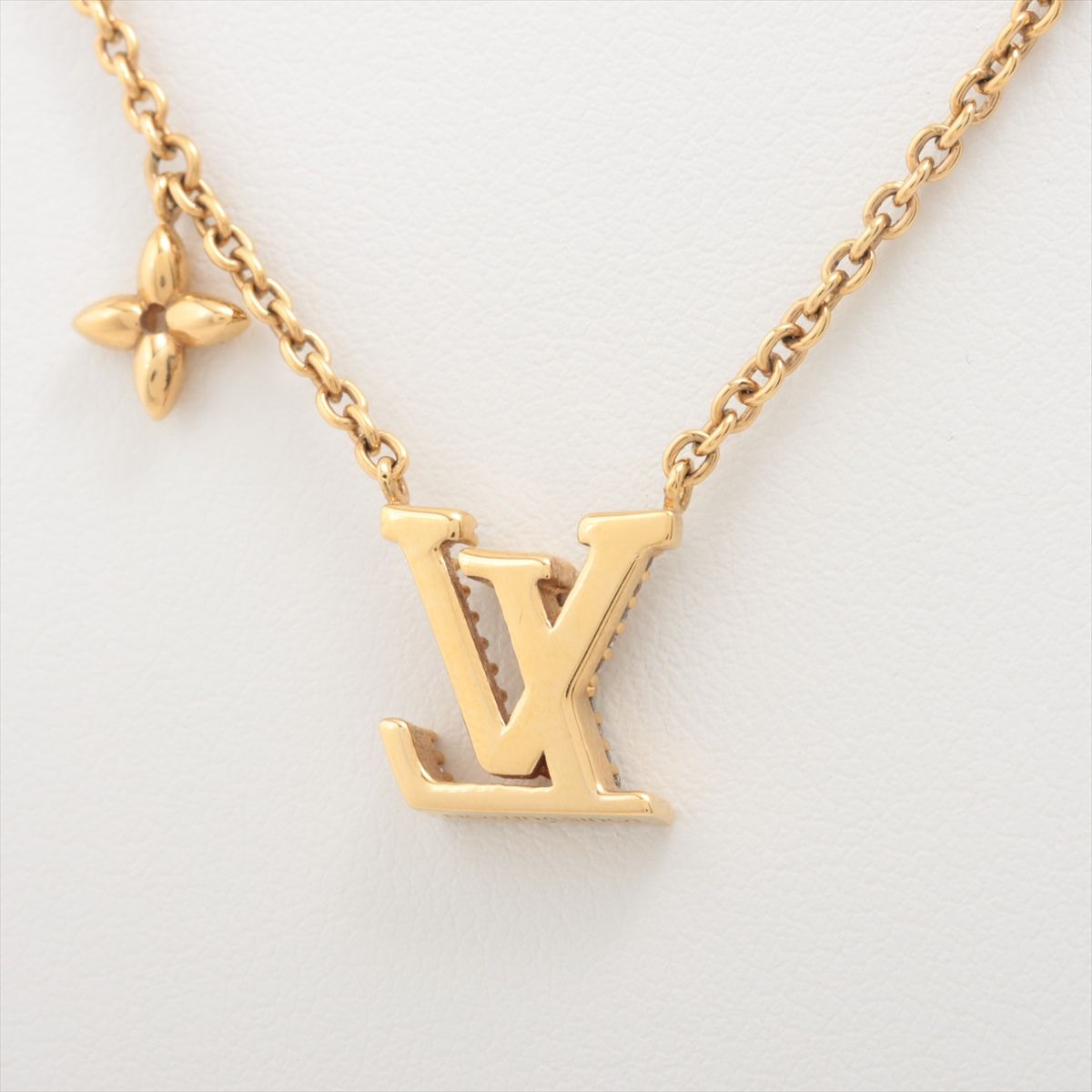 極美品　ルイヴィトン　アイコニック ネックレス　ゴールド 極美品】ルイヴィトンゴールドストーンネックレス コリエ・LVアイコニック