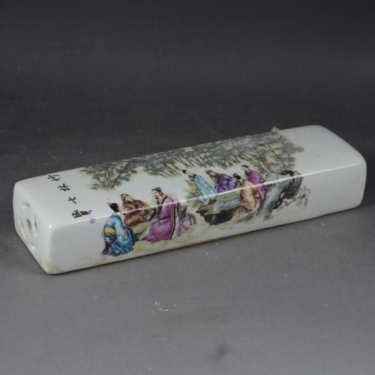 陶磁器 竹林七賢 文鎮書道具 文房具 工芸品 美術品 置物 - メルカリ