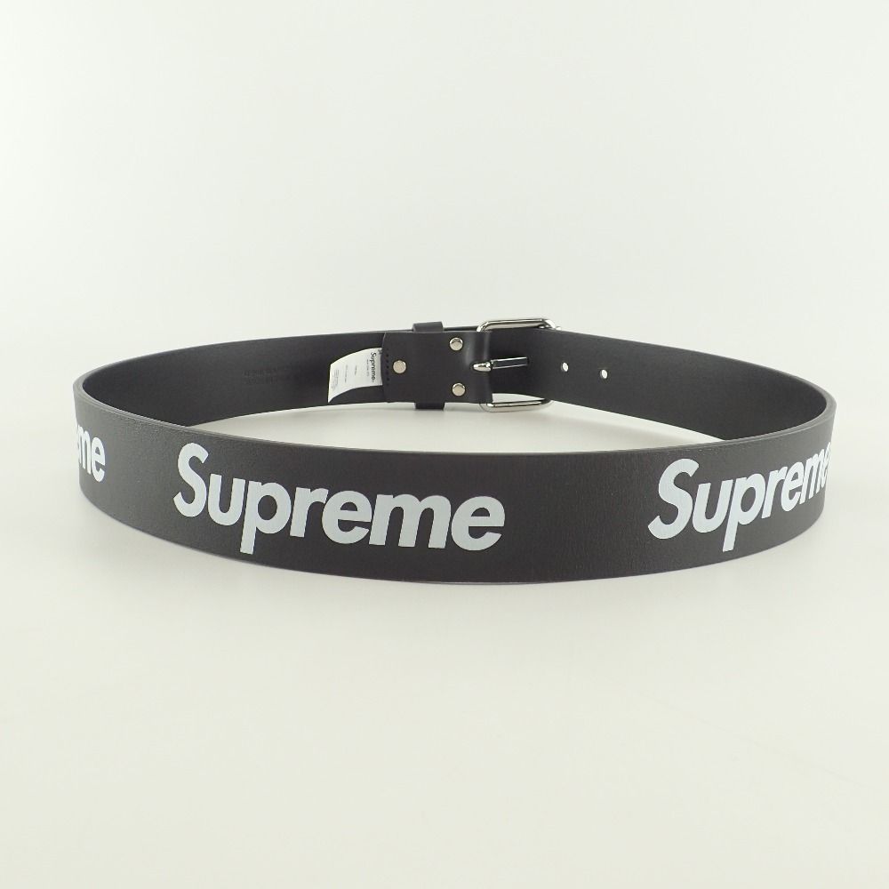 Supreme シュプリーム 【美】リピートロゴベルトプリント レザー M