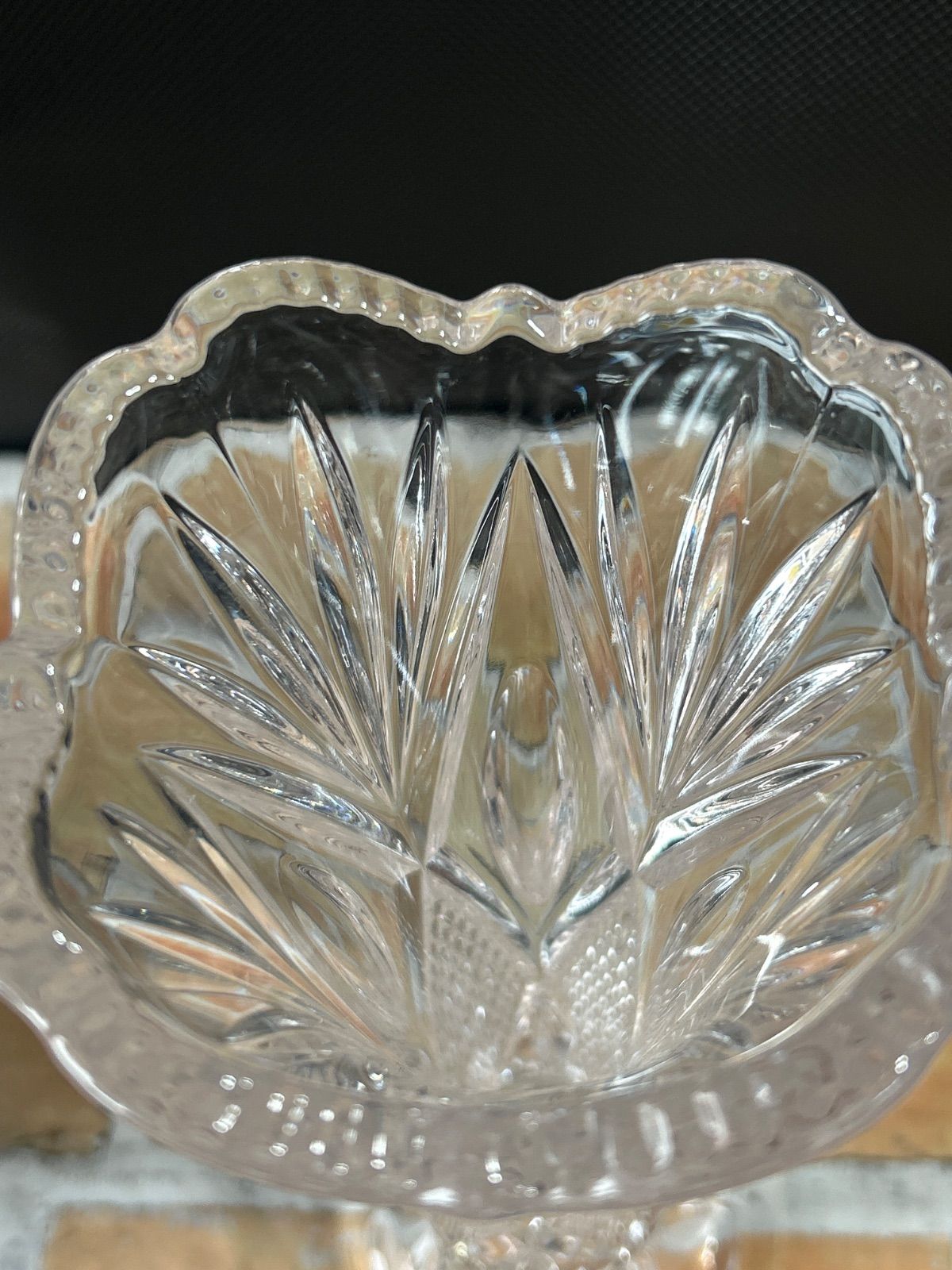 Lead Crystal24%　カメイガラス　フラワーベース(花瓶)【レトロ品】 Flower Vase Lead Crystal 24％ カメイガラス 花瓶 - メルカリ