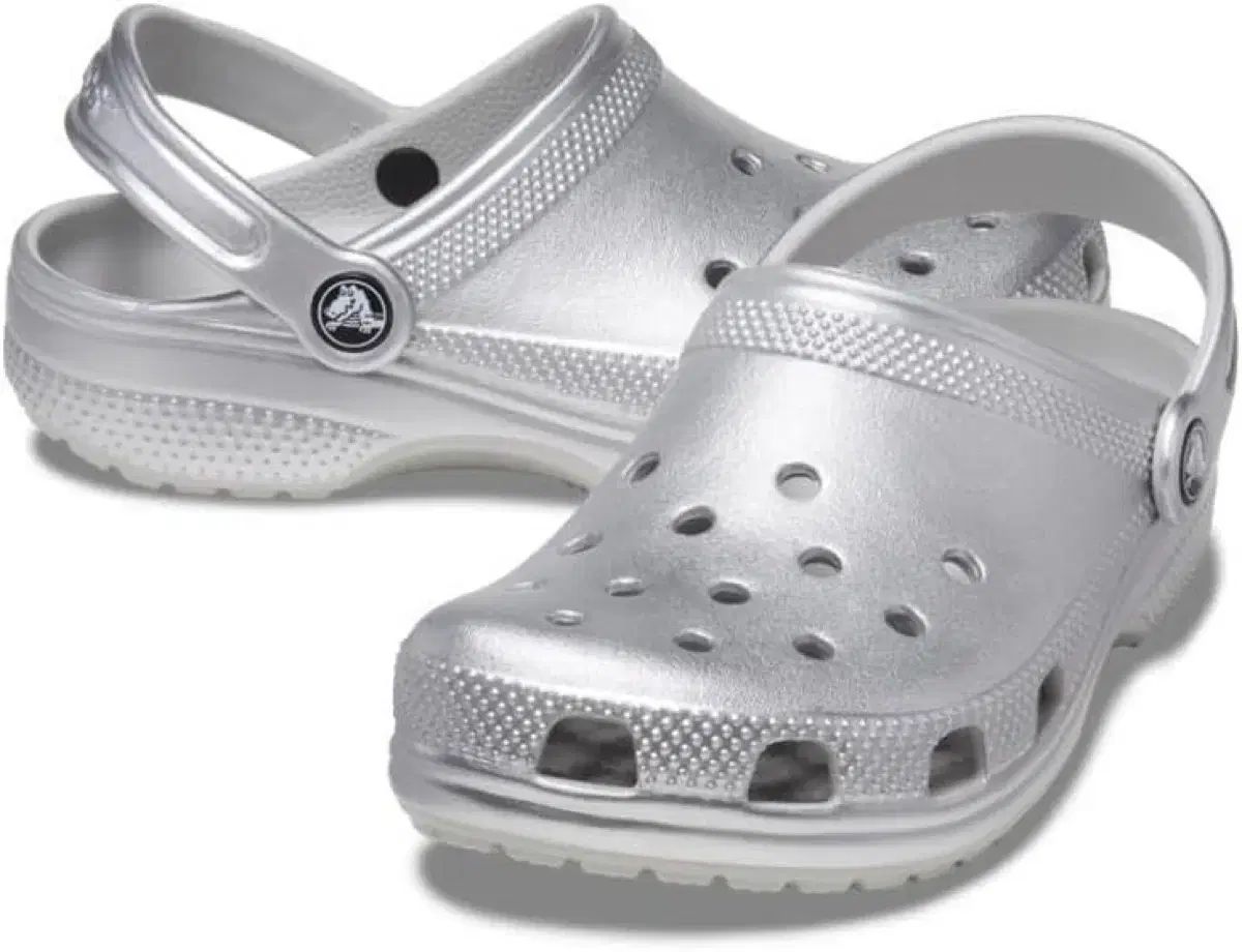 120mm 新製品| クロックス クラシック メタリック シルバー 下駄 幼児