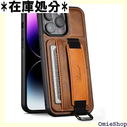 JCGOOD iPhone 14 Pro Max ケース ベルト 付き いphone14 Pro Max ケース バンド 落下防止 カード収納 小銭 片手操作 アイフォン 14 プロマックス ケース カード入れ PU革 レザー スマホケー 用 ブラウン 797