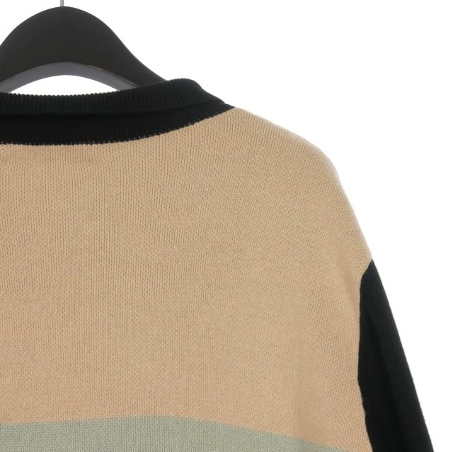 ティー TTT MSW 22AW Border Knit Cardigan 襟付き 切替 ニット