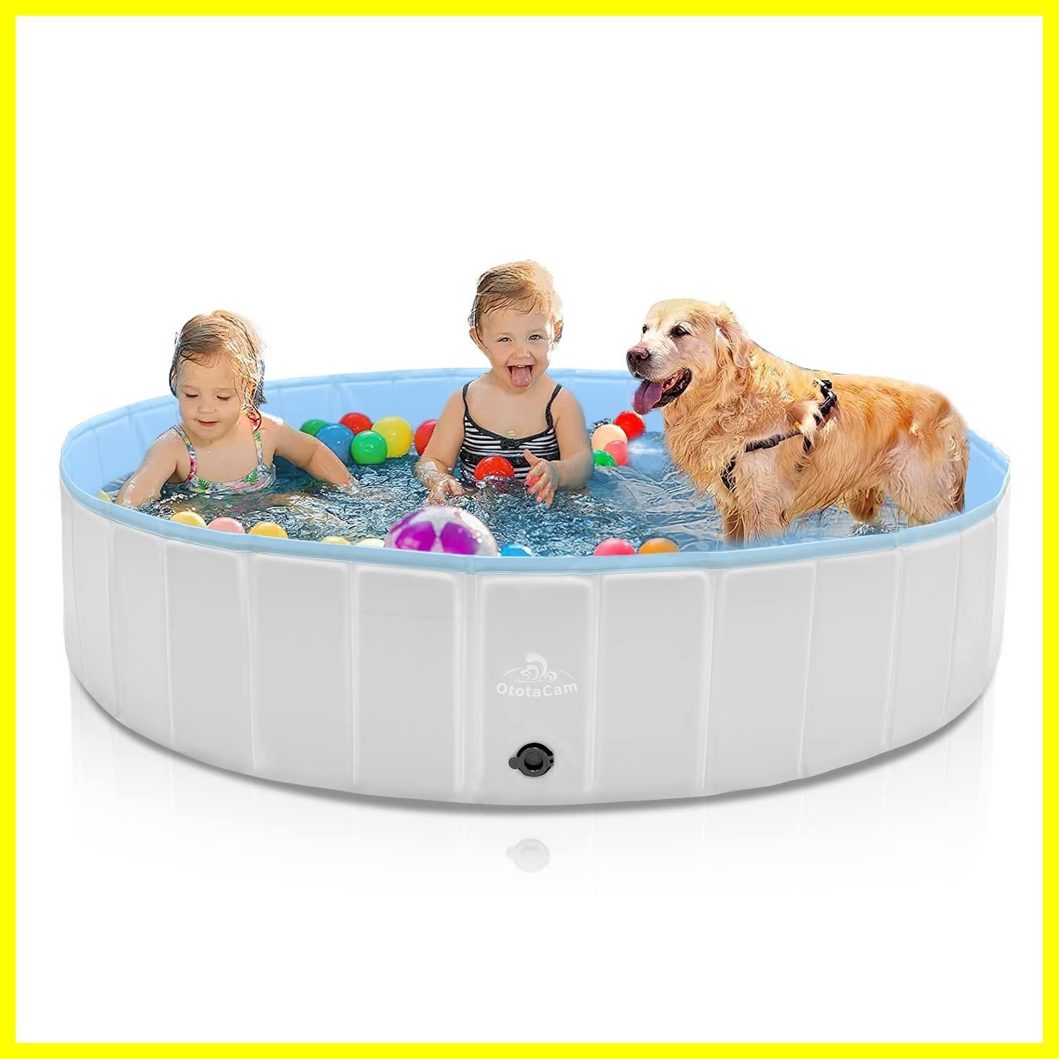 子供用プール ペット用プール 犬用プール 直径160cmｘ高さ30cm 空気入れ不要 折り畳み式収納 お庭用 家庭用 屋内用 アウトドア用 大型プール 水遊びプール 簡単な排水 安心安全な