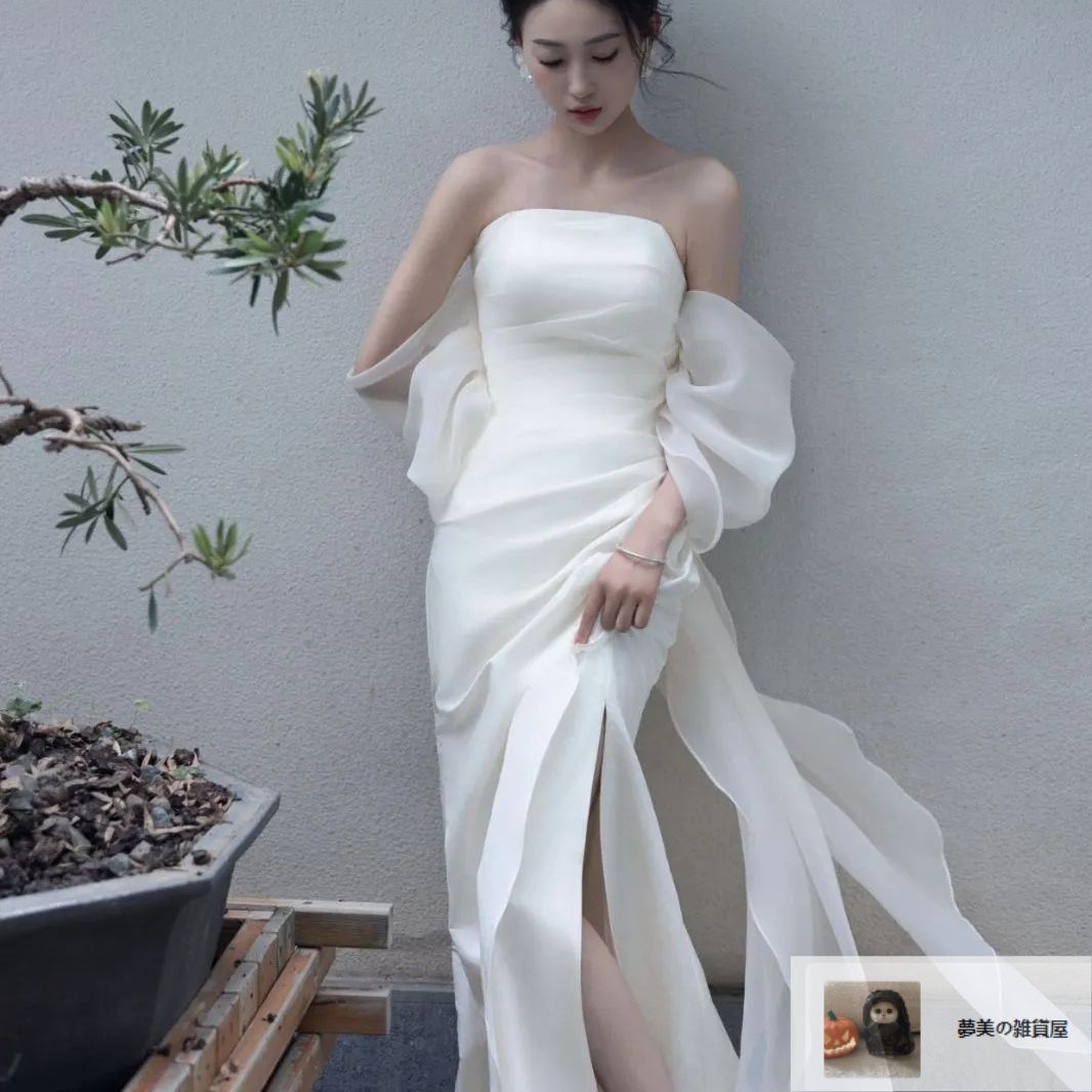 【新品未使用】ウェディングドレス 結婚式 新しい未使用 ウェディングドレス サテン ドレス 高級感 結婚式