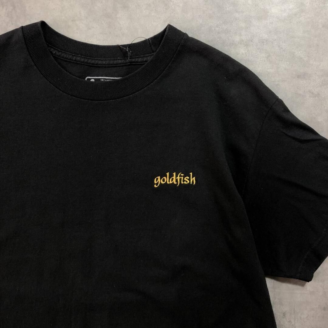 GQ1562 Girl Skateboards 90 s fish Tee L 黒 ガールスケートボード ゴールドフィッシュ 刺繍ロゴ