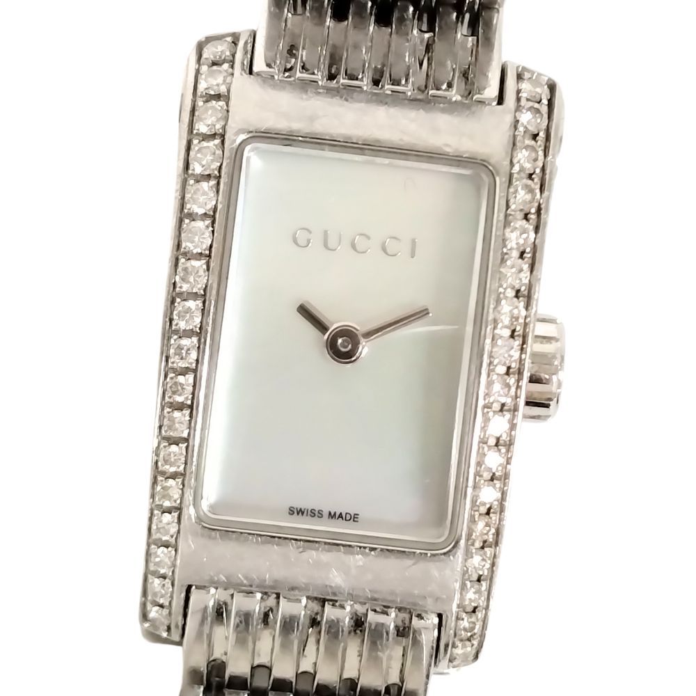 GUCCI グッチ 8600L Gメトロ シェル文字盤 ダイヤベゼル クォーツ レディース 腕時計 | C552
