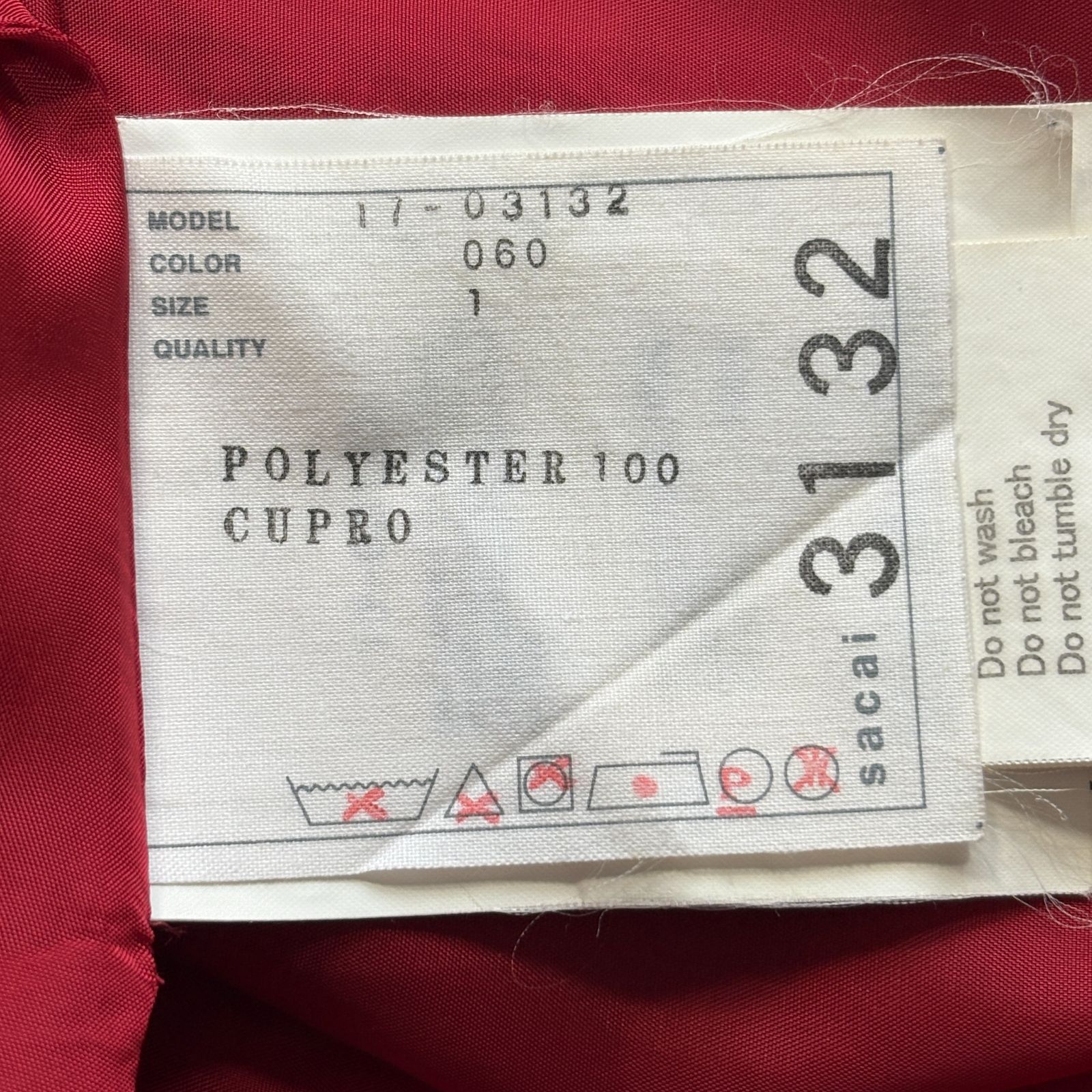 美品】sacai サカイ 赤 スター プリント プリーツ ラップ スカート